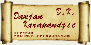 Damjan Karapandžić vizit kartica